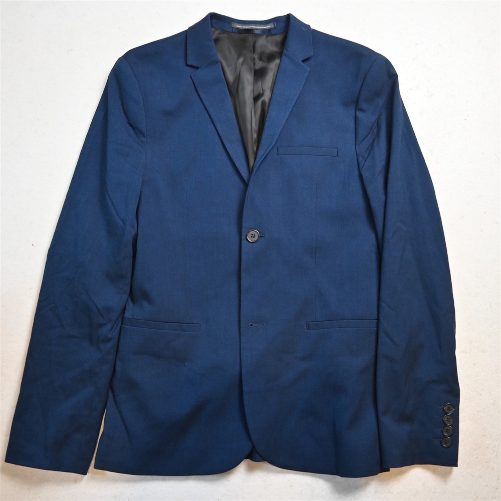 H&M 34R Blue Soft Shoulder Mens Blazer Suit Jacket Sport Coat